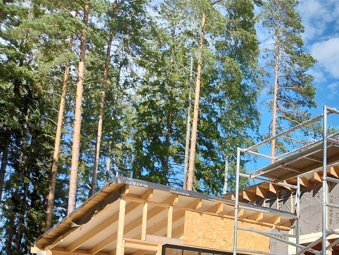 6/8, Fasad mot sjön påbörjad